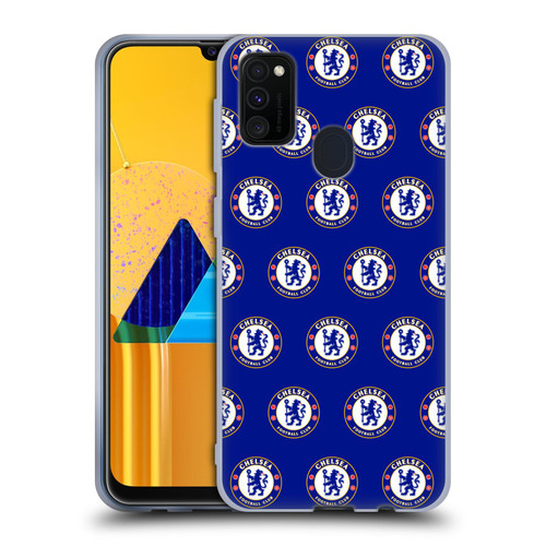 Chelsea Football Club Crest Pattern Soft Gel Case for Samsung Galaxy M30s (2019)/M21 (2020)