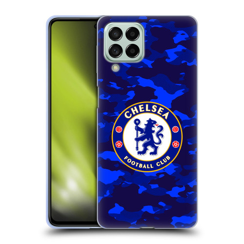 Chelsea Football Club Crest Camouflage Soft Gel Case for Samsung Galaxy M53 (2022)