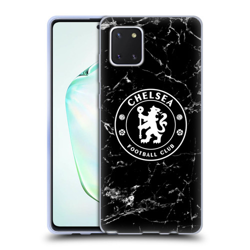 Chelsea Football Club Crest Black Marble Soft Gel Case for Samsung Galaxy Note10 Lite
