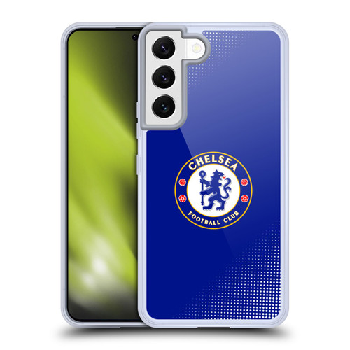 Chelsea Football Club Crest Halftone Soft Gel Case for Samsung Galaxy S22 5G