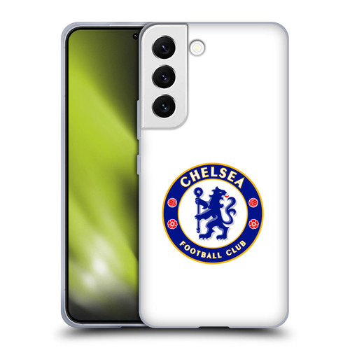 Chelsea Football Club Crest Plain White Soft Gel Case for Samsung Galaxy S22 5G