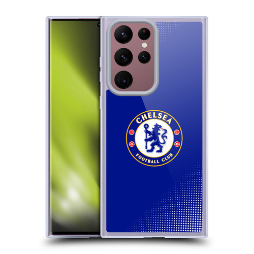 Chelsea Football Club Crest Halftone Soft Gel Case for Samsung Galaxy S22 Ultra 5G