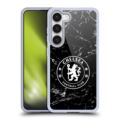 Chelsea Football Club Crest Black Marble Soft Gel Case for Samsung Galaxy S23 5G