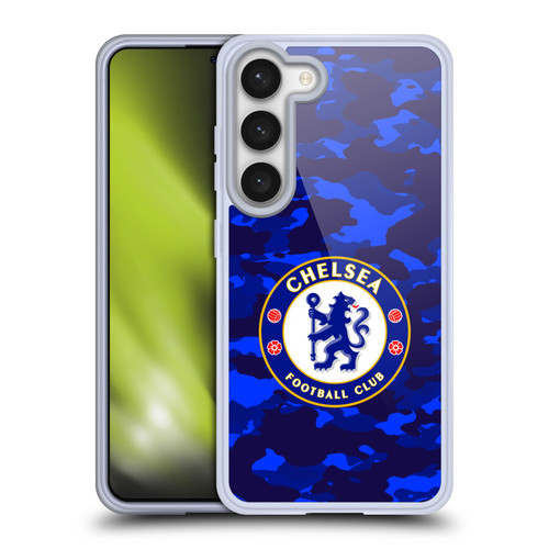 Chelsea Football Club Crest Camouflage Soft Gel Case for Samsung Galaxy S23 5G