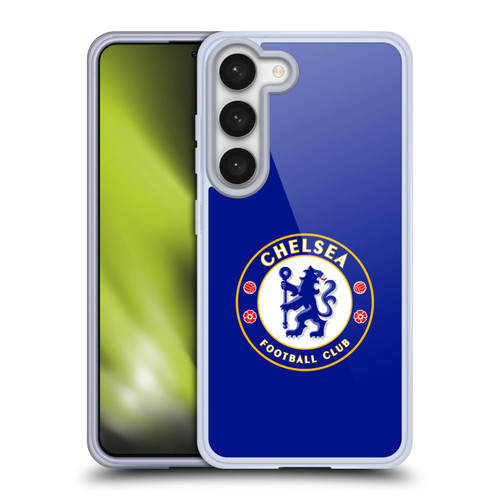 Chelsea Football Club Crest Plain Blue Soft Gel Case for Samsung Galaxy S23 5G