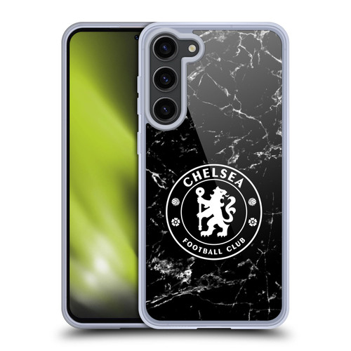 Chelsea Football Club Crest Black Marble Soft Gel Case for Samsung Galaxy S23+ 5G