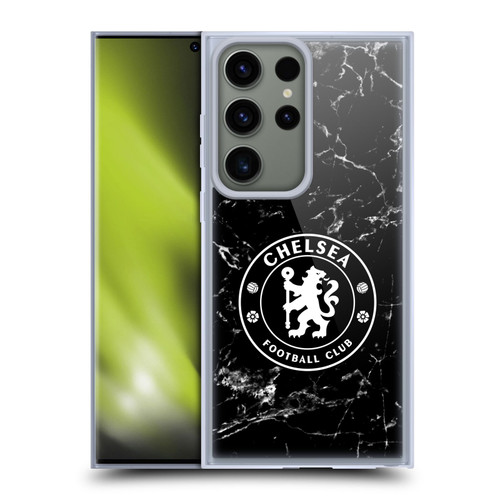 Chelsea Football Club Crest Black Marble Soft Gel Case for Samsung Galaxy S23 Ultra 5G