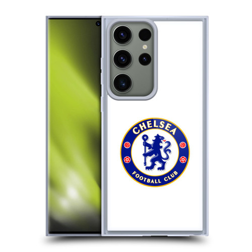 Chelsea Football Club Crest Plain White Soft Gel Case for Samsung Galaxy S23 Ultra 5G