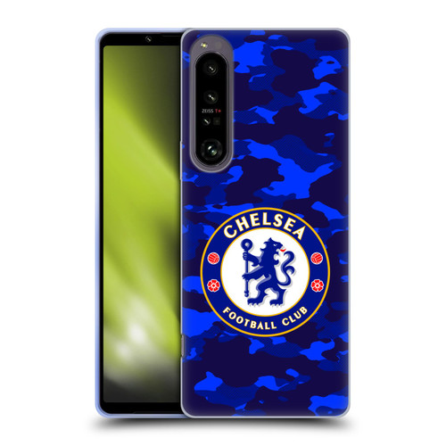 Chelsea Football Club Crest Camouflage Soft Gel Case for Sony Xperia 1 IV