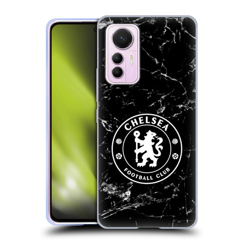 Chelsea Football Club Crest Black Marble Soft Gel Case for Xiaomi 12 Lite
