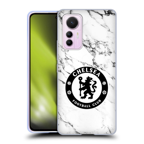 Chelsea Football Club Crest White Marble Soft Gel Case for Xiaomi 12 Lite