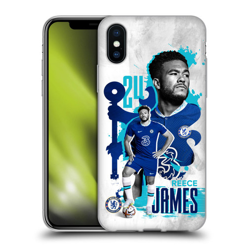 Chelsea Football Club 2022/23 First Team Reece James Soft Gel Case for Apple iPhone X / iPhone XS