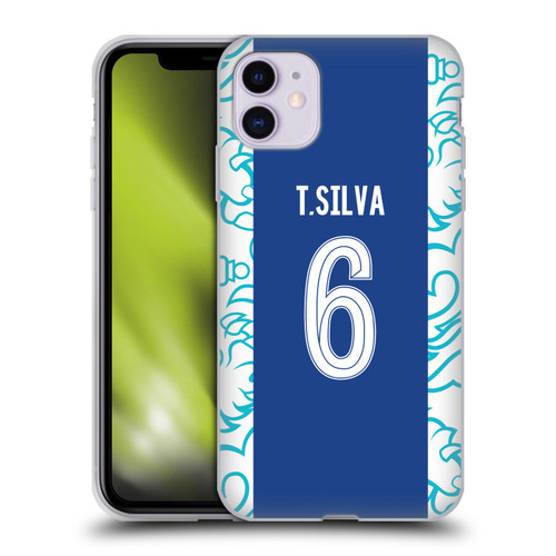 Chelsea Football Club 2022/23 Players Home Kit Thiago Silva Soft Gel Case for Apple iPhone 11
