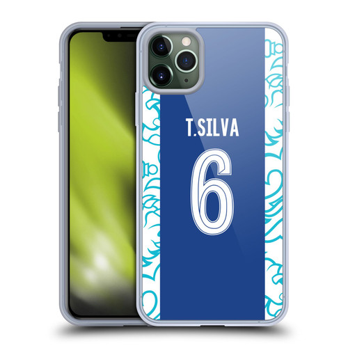 Chelsea Football Club 2022/23 Players Home Kit Thiago Silva Soft Gel Case for Apple iPhone 11 Pro Max