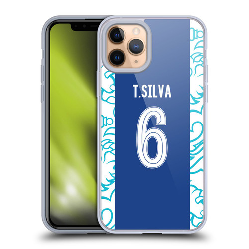 Chelsea Football Club 2022/23 Players Home Kit Thiago Silva Soft Gel Case for Apple iPhone 11 Pro