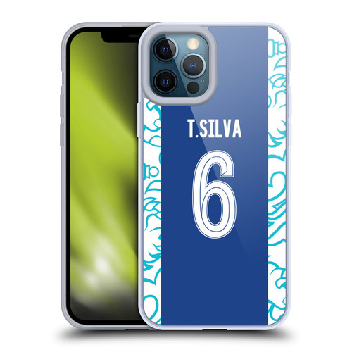 Chelsea Football Club 2022/23 Players Home Kit Thiago Silva Soft Gel Case for Apple iPhone 12 Pro Max