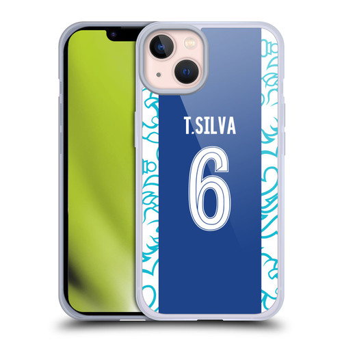 Chelsea Football Club 2022/23 Players Home Kit Thiago Silva Soft Gel Case for Apple iPhone 13