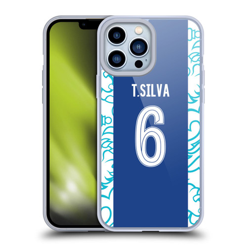 Chelsea Football Club 2022/23 Players Home Kit Thiago Silva Soft Gel Case for Apple iPhone 13 Pro Max