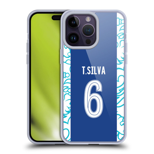 Chelsea Football Club 2022/23 Players Home Kit Thiago Silva Soft Gel Case for Apple iPhone 14 Pro Max