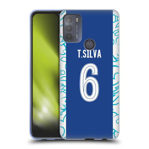 Chelsea Football Club 2022/23 Players Home Kit Thiago Silva Soft Gel Case for Motorola Moto G50