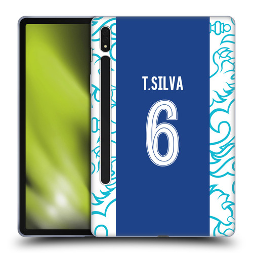 Chelsea Football Club 2022/23 Players Home Kit Thiago Silva Soft Gel Case for Samsung Galaxy Tab S8