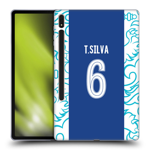 Chelsea Football Club 2022/23 Players Home Kit Thiago Silva Soft Gel Case for Samsung Galaxy Tab S8 Plus