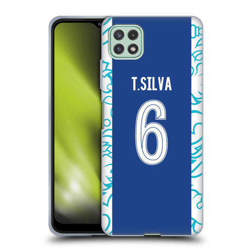 Chelsea Football Club 2022/23 Players Home Kit Thiago Silva Soft Gel Case for Samsung Galaxy A22 5G / F42 5G (2021)