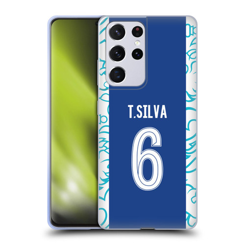 Chelsea Football Club 2022/23 Players Home Kit Thiago Silva Soft Gel Case for Samsung Galaxy S21 Ultra 5G