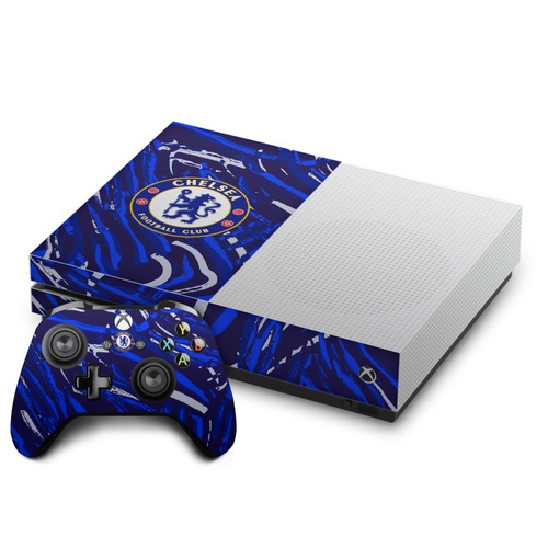 Chelsea Football Club Art Abstract Brush Vinyl Sticker Skin Decal Cover for Microsoft One S Console & Controller