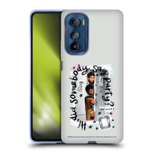 Friends TV Show Doodle Art Somebody Say Party Soft Gel Case for Motorola Edge 30