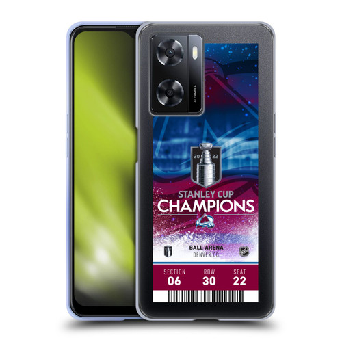 NHL 2022 Stanley Cup Champions Colorado Avalanche Ticket Soft Gel Case for OPPO A57s