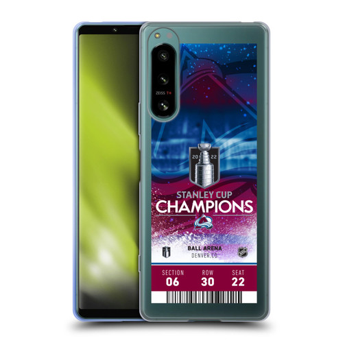 NHL 2022 Stanley Cup Champions Colorado Avalanche Ticket Soft Gel Case for Sony Xperia 5 IV