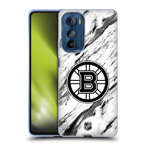 NHL Boston Bruins Marble Soft Gel Case for Motorola Edge 30