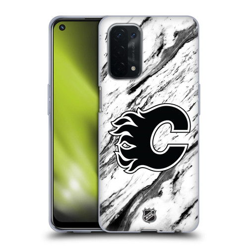 NHL Calgary Flames Marble Soft Gel Case for OPPO A54 5G