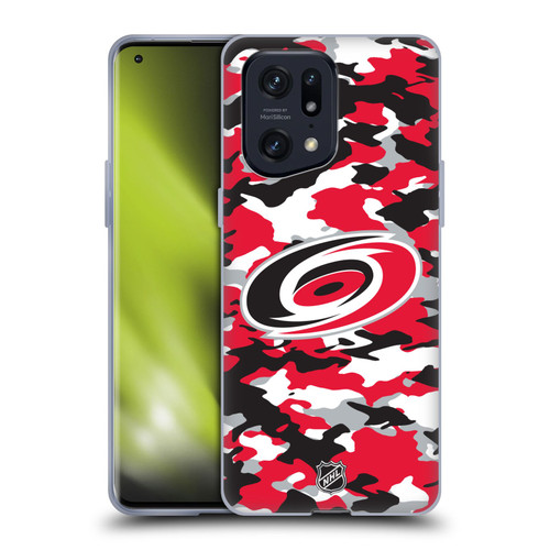 NHL Carolina Hurricanes Camouflage Soft Gel Case for OPPO Find X5 Pro