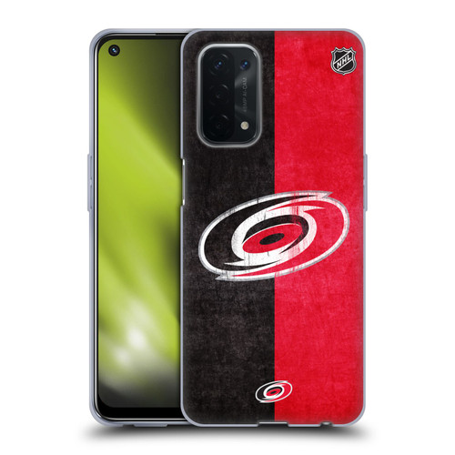 NHL Carolina Hurricanes Half Distressed Soft Gel Case for OPPO A54 5G