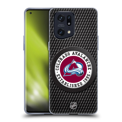 NHL Colorado Avalanche Puck Texture Soft Gel Case for OPPO Find X5 Pro