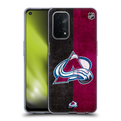 NHL Colorado Avalanche Half Distressed Soft Gel Case for OPPO A54 5G