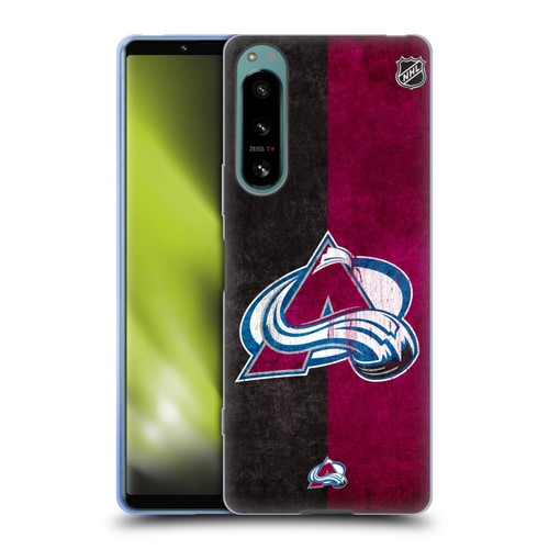 NHL Colorado Avalanche Half Distressed Soft Gel Case for Sony Xperia 5 IV