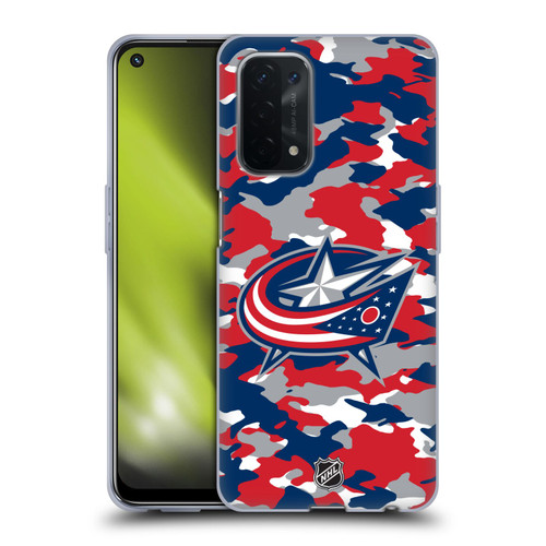 NHL Columbus Blue Jackets Camouflage Soft Gel Case for OPPO A54 5G