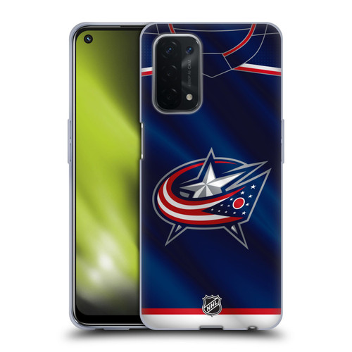 NHL Columbus Blue Jackets Jersey Soft Gel Case for OPPO A54 5G
