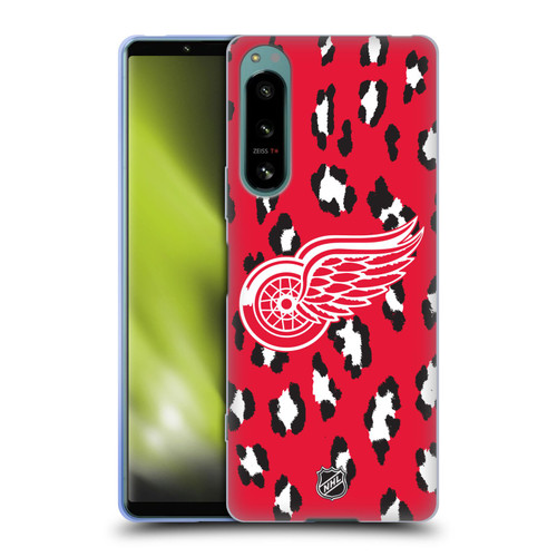 NHL Detroit Red Wings Leopard Patten Soft Gel Case for Sony Xperia 5 IV