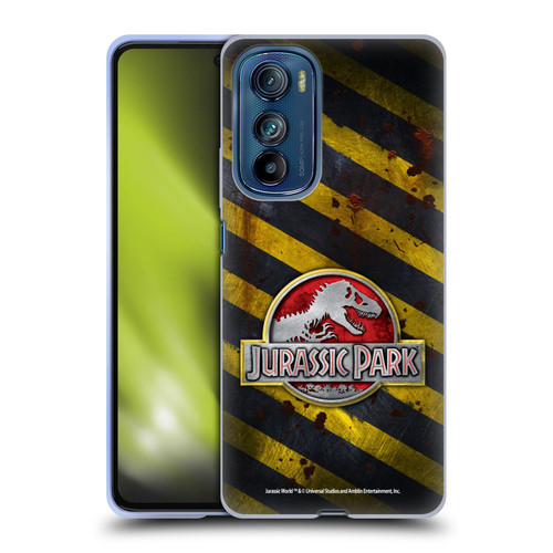 Jurassic Park Logo Distressed Look Crosswalk Soft Gel Case for Motorola Edge 30