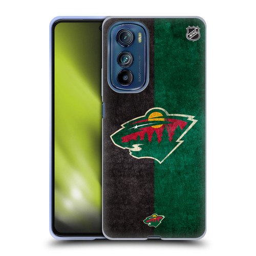 NHL Minnesota Wild Half Distressed Soft Gel Case for Motorola Edge 30