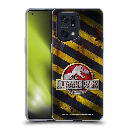 Jurassic Park Logo Distressed Look Crosswalk Soft Gel Case for OPPO Find X5 Pro