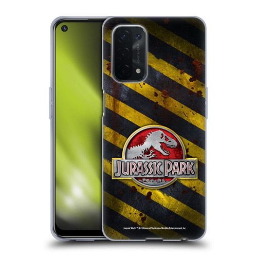 Jurassic Park Logo Distressed Look Crosswalk Soft Gel Case for OPPO A54 5G