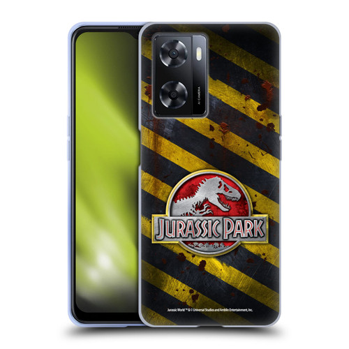 Jurassic Park Logo Distressed Look Crosswalk Soft Gel Case for OPPO A57s
