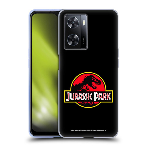 Jurassic Park Logo Plain Black Soft Gel Case for OPPO A57s