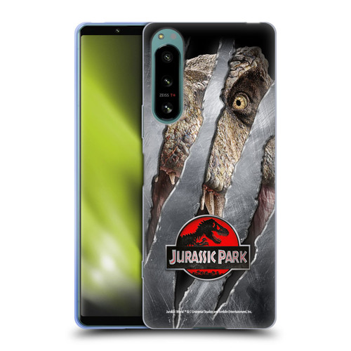 Jurassic Park Logo T-Rex Claw Mark Soft Gel Case for Sony Xperia 5 IV