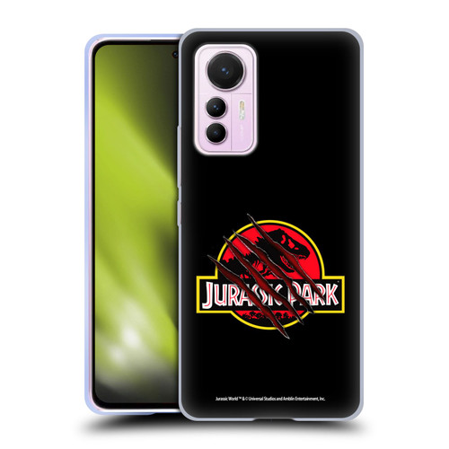 Jurassic Park Logo Plain Black Claw Soft Gel Case for Xiaomi 12 Lite